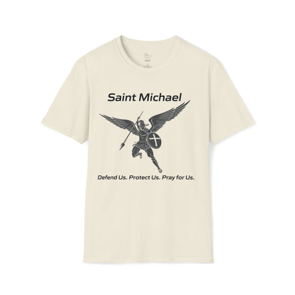 Archangel Saint Michael Art Design w/ prayer Unisex Softstyle T-Shirt