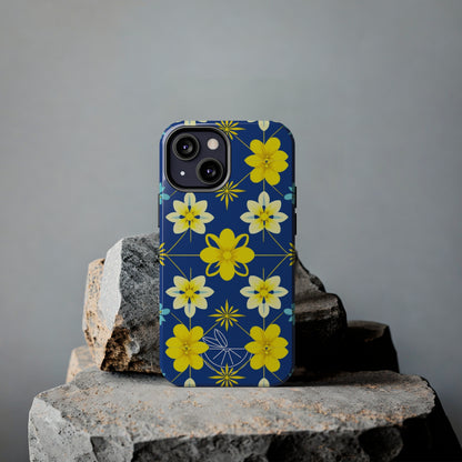 Vintage Yellow Flowers Tough Phone Cases