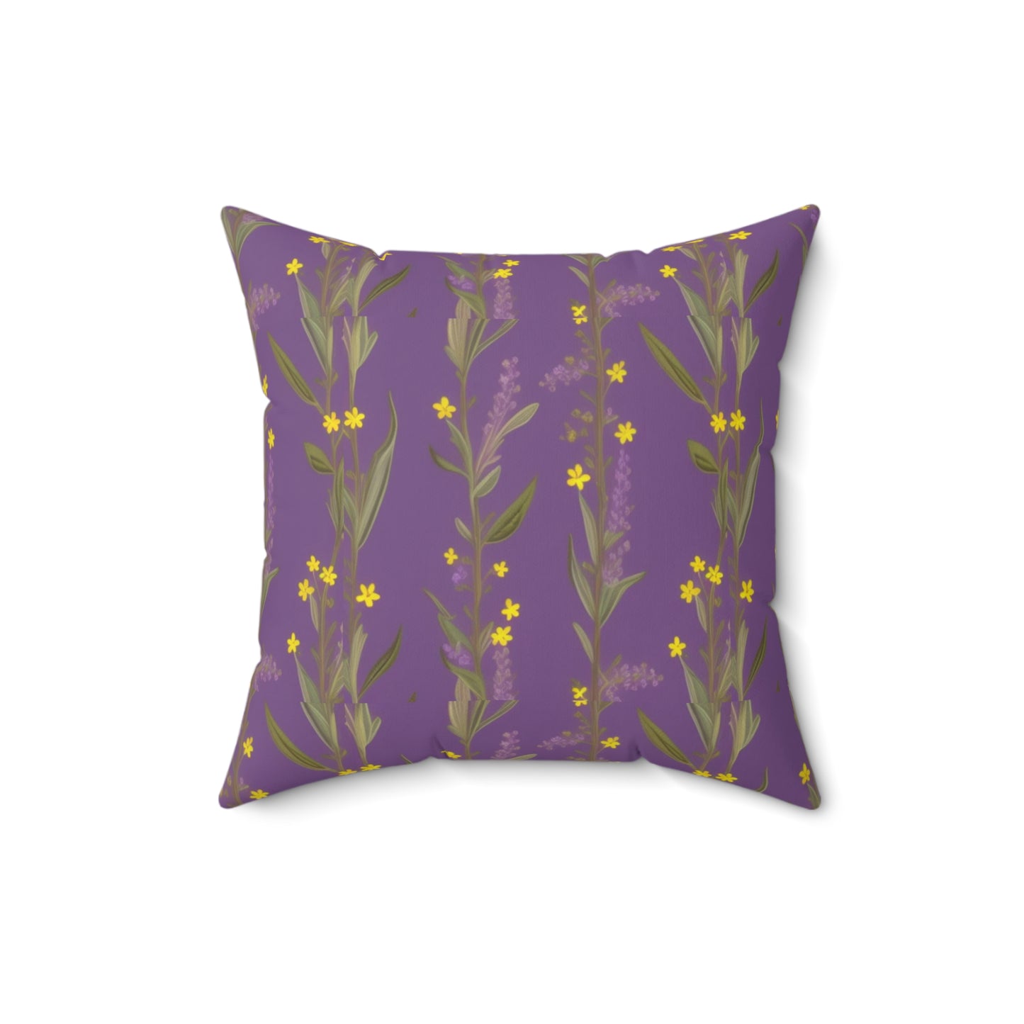 Peace, Love, PDub Purple Flowers Spun Polyester Square Pillow