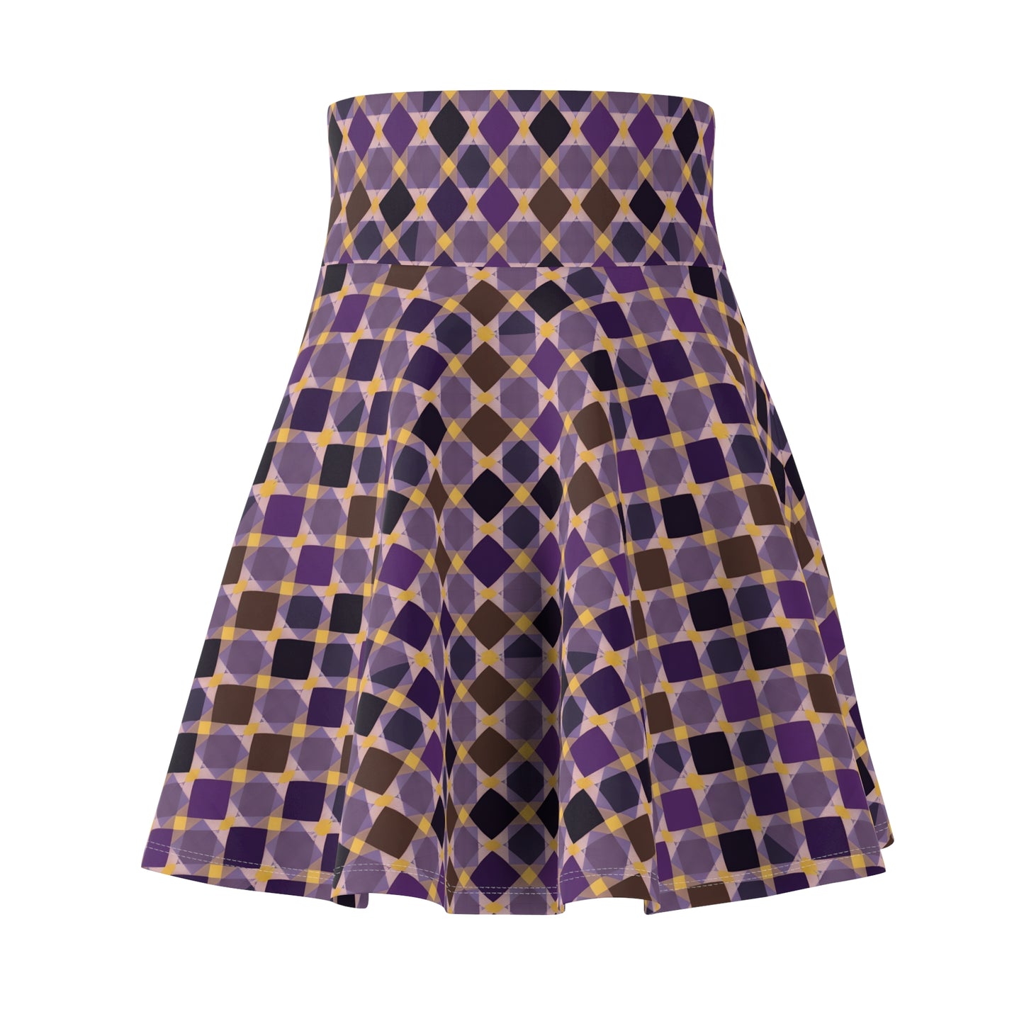 Retro Purple Plaid Women's Skater Skirt (AOP)