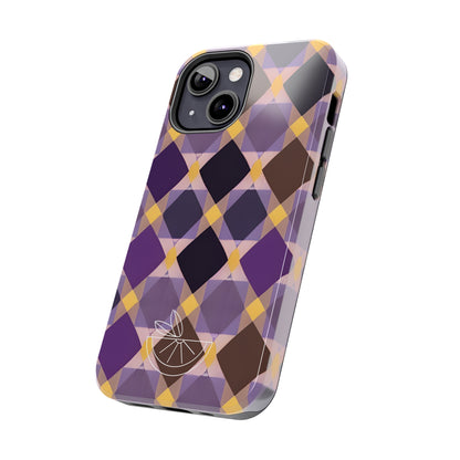 Purple Geo Plaid Tough Phone Cases