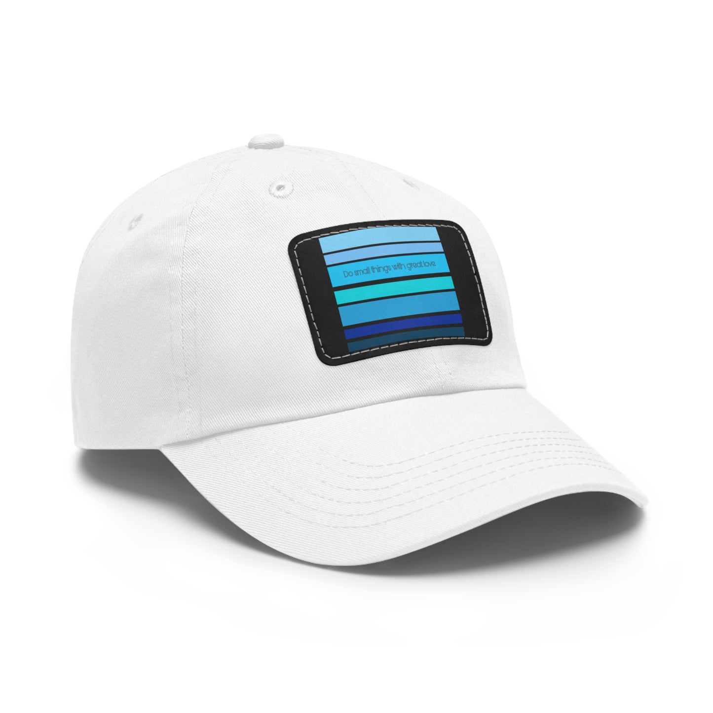 HLC Blue Stripes Dad Hat with Leather Patch (Rectangle)