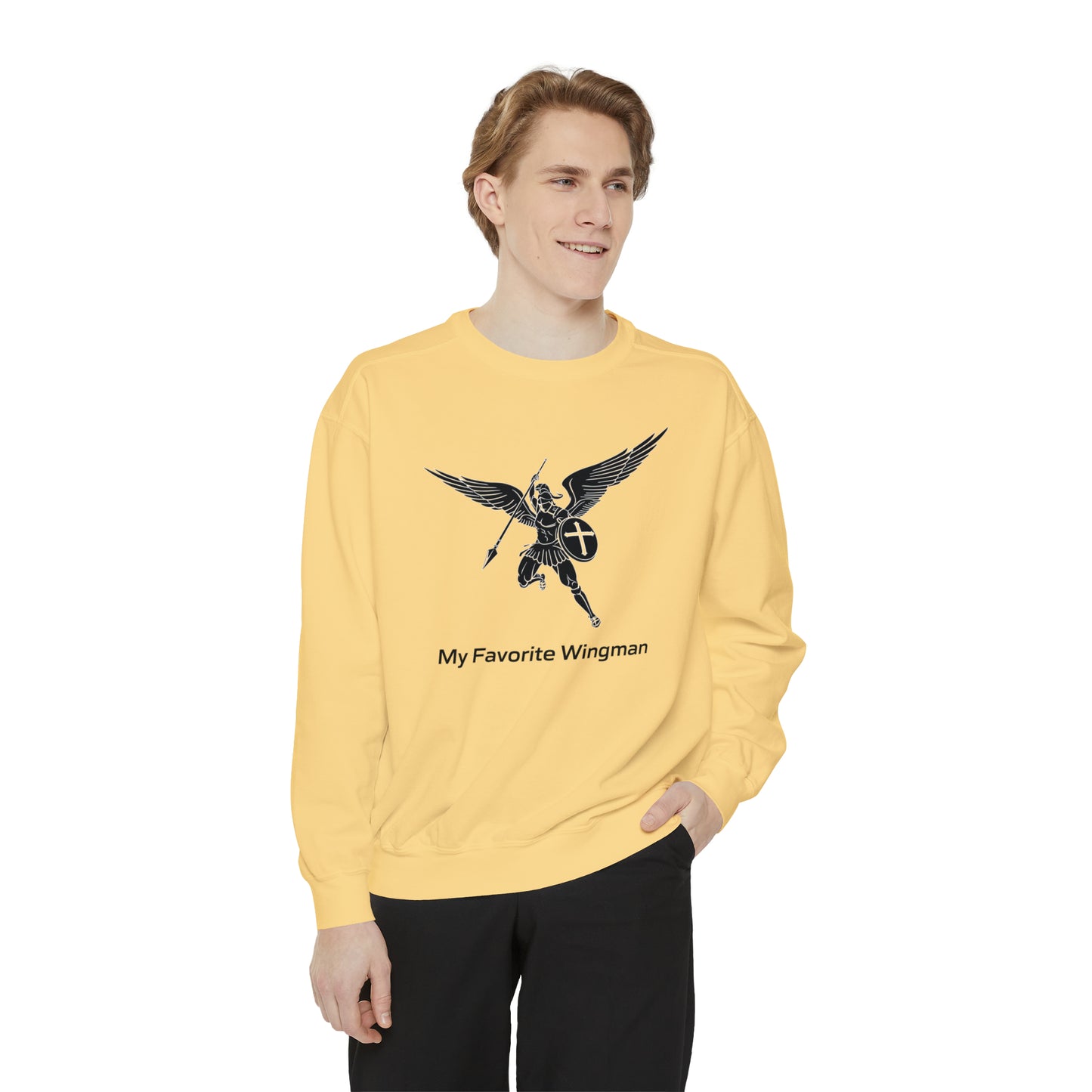 Archangel Saint Michael Unisex Garment-Dyed Sweatshirt