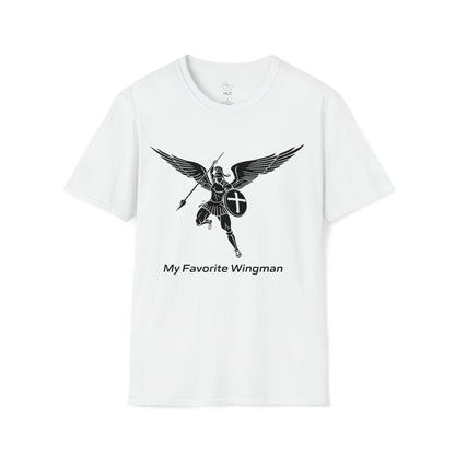 Archangel Favorite Wingman w/ prayer Unisex Softstyle T-Shirt