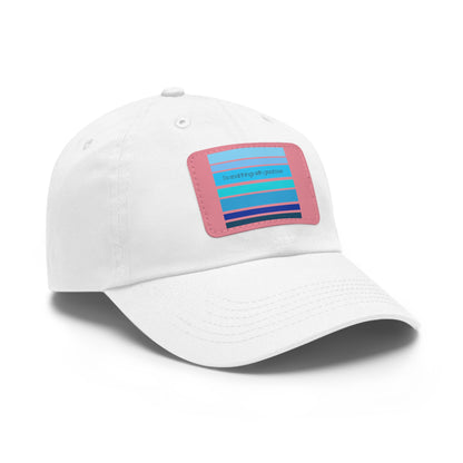 HLC Blue Stripes Dad Hat with Leather Patch (Rectangle)