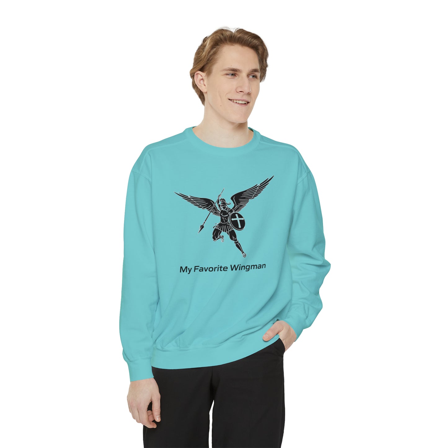 Archangel Saint Michael Unisex Garment-Dyed Sweatshirt