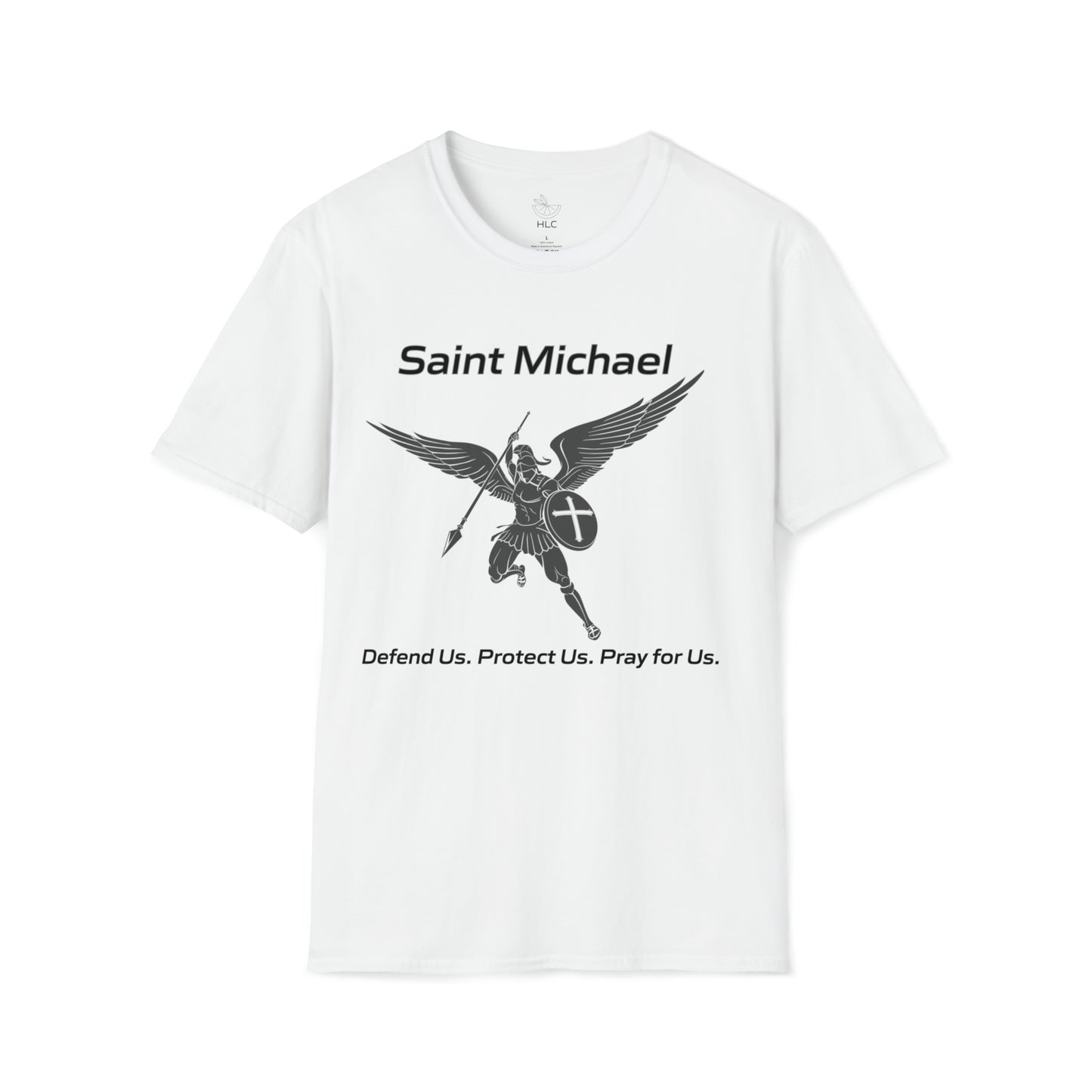 Archangel Saint Michael Art Design w/ prayer Unisex Softstyle T-Shirt