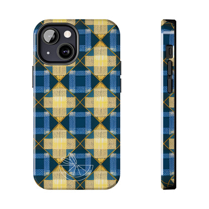 Blue and Gold Tough Phone Cases