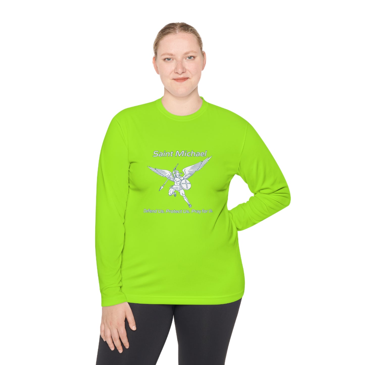 Archangel Saint Michael w/ prayer Unisex Lightweight Long Sleeve Tee