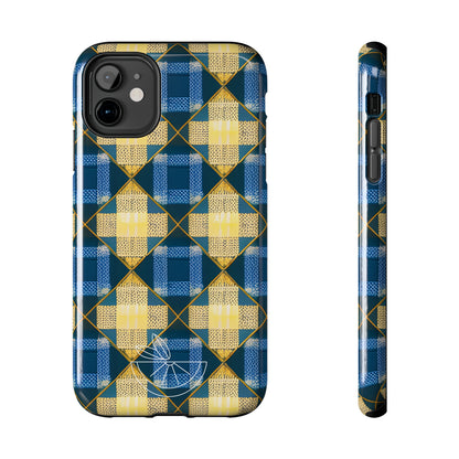 Blue and Gold Tough Phone Cases