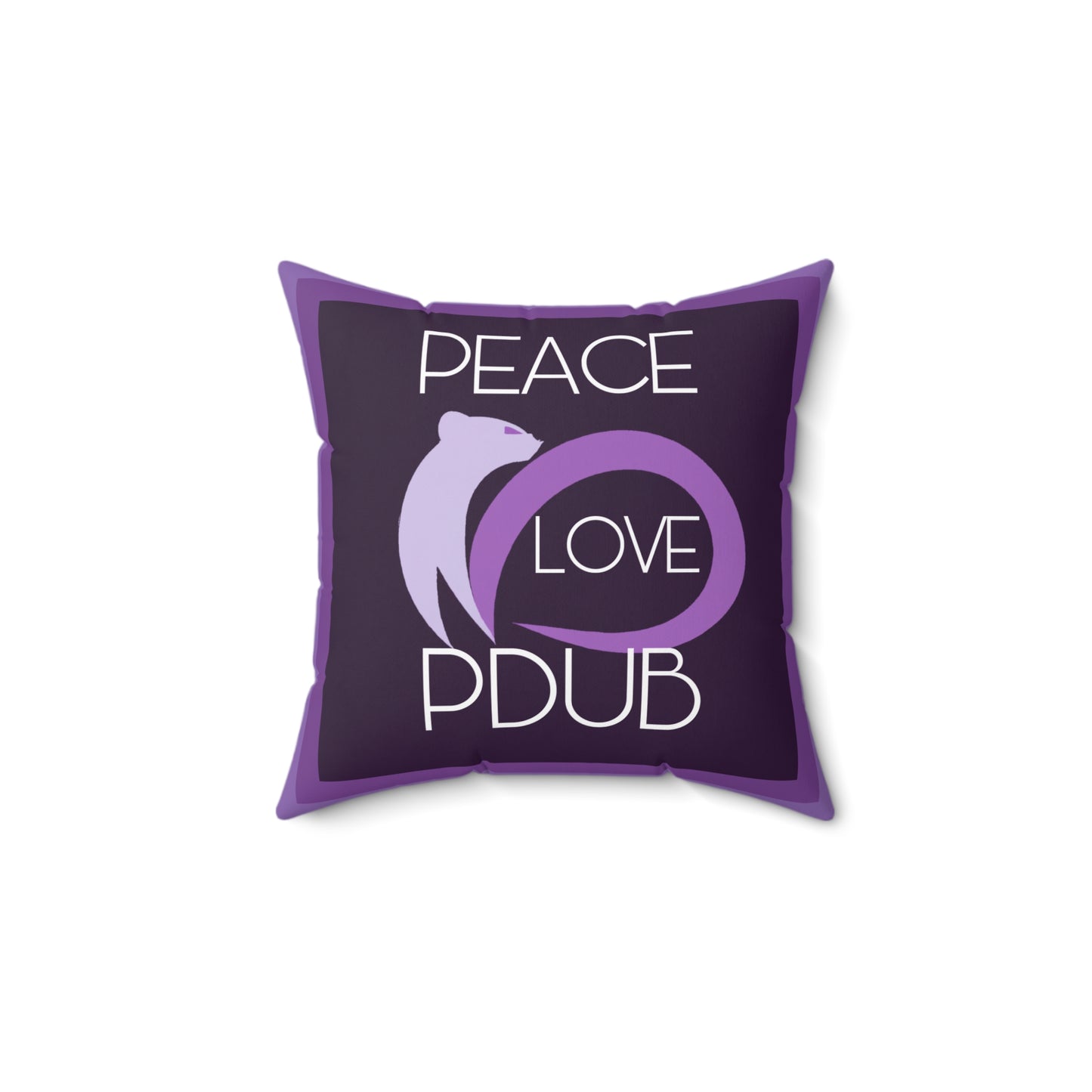 Peace Love PDUB Stripes Spun Polyester Square Pillow