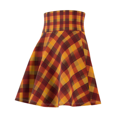 Vintage Fall Plaid Women's Skater Skirt (AOP)