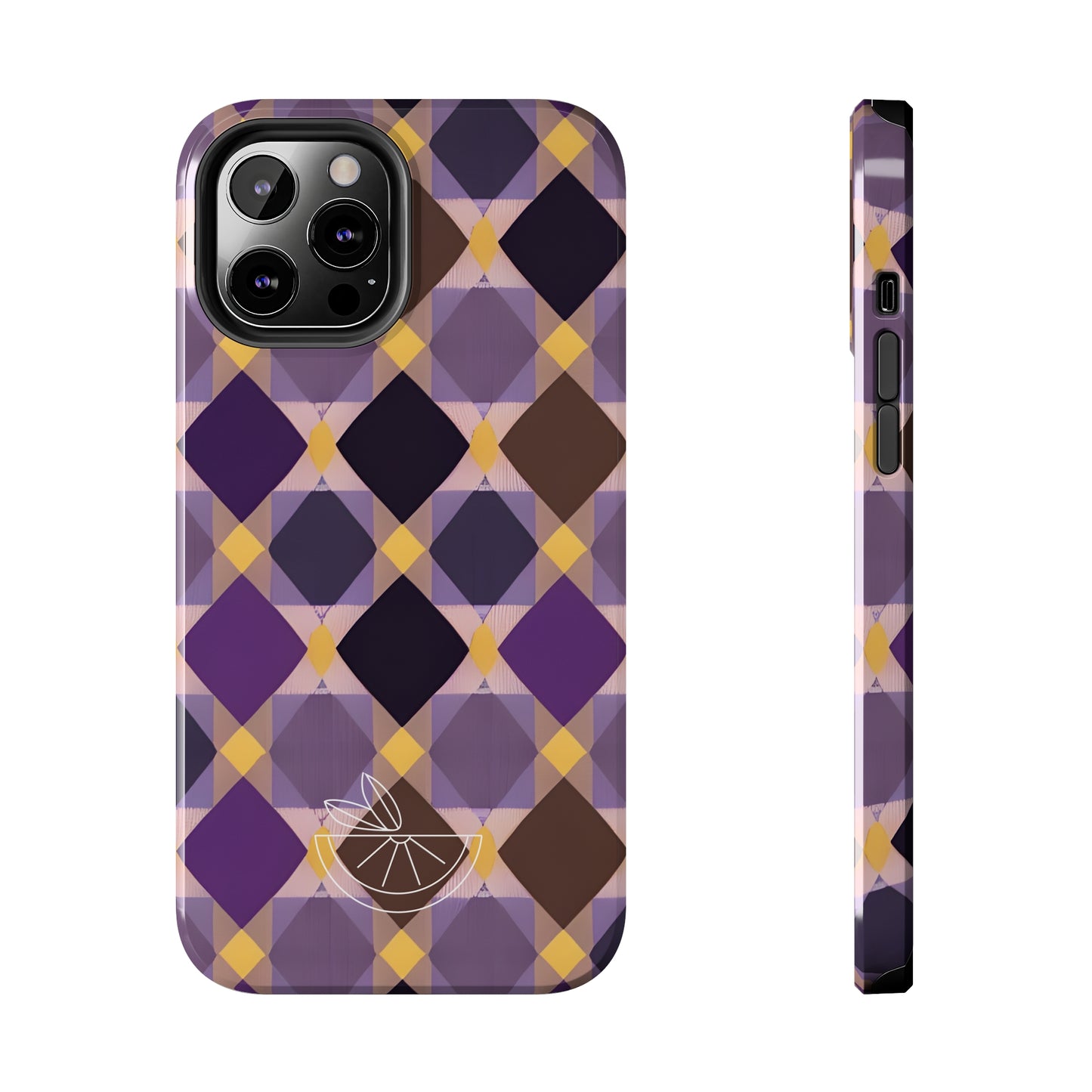 Purple Geo Plaid Tough Phone Cases