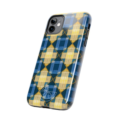 Blue and Gold Tough Phone Cases