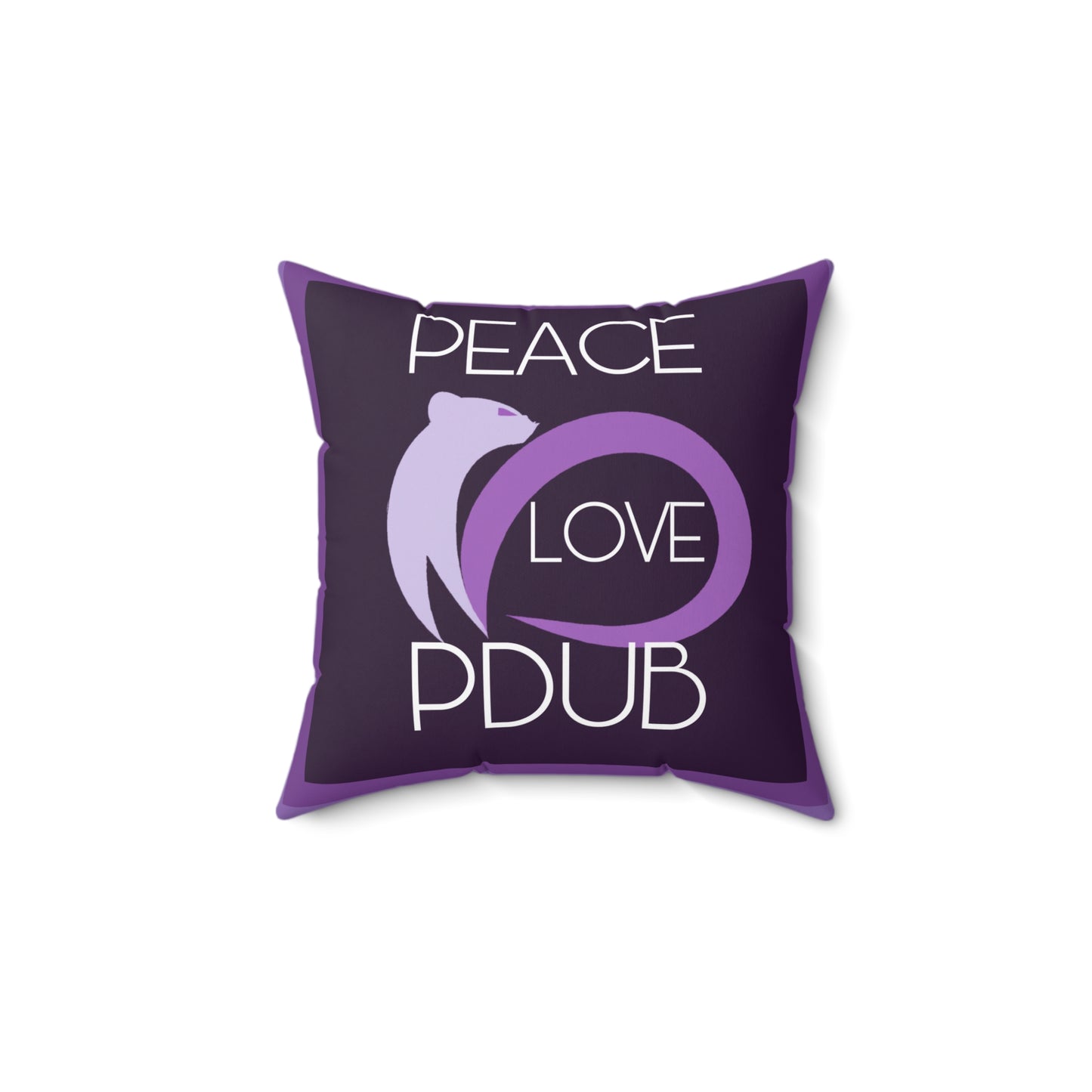 Peace Love PDUB Spun Polyester Square Pillow