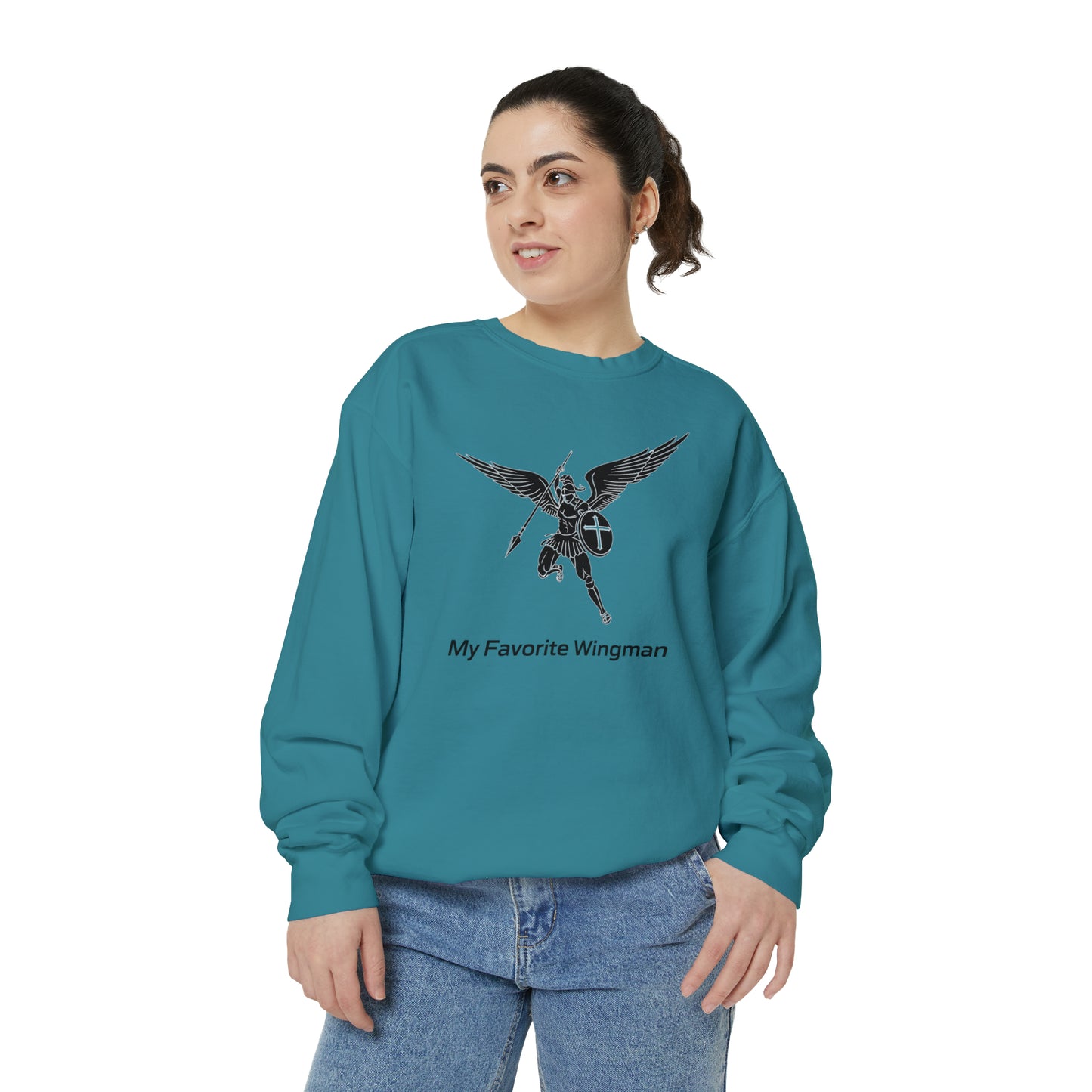 Archangel Saint Michael Unisex Garment-Dyed Sweatshirt