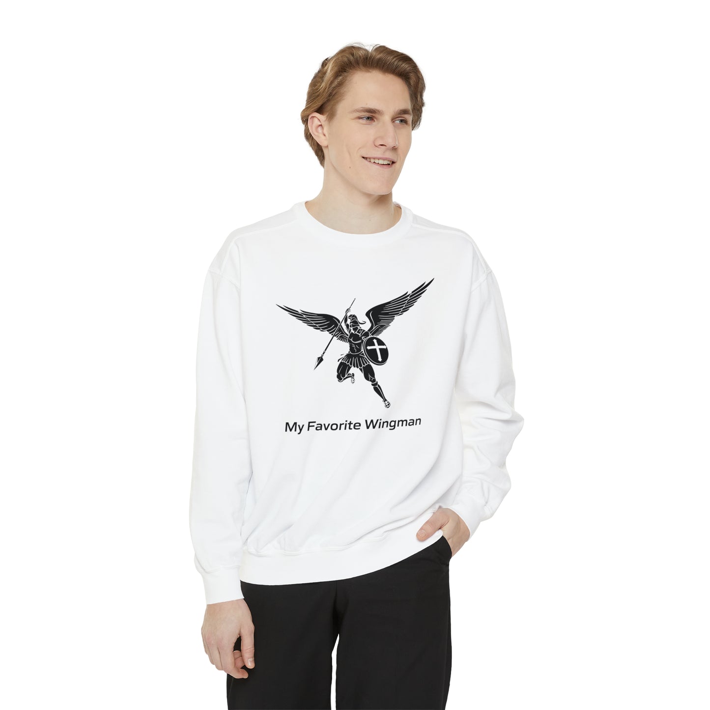 Archangel Saint Michael Unisex Garment-Dyed Sweatshirt