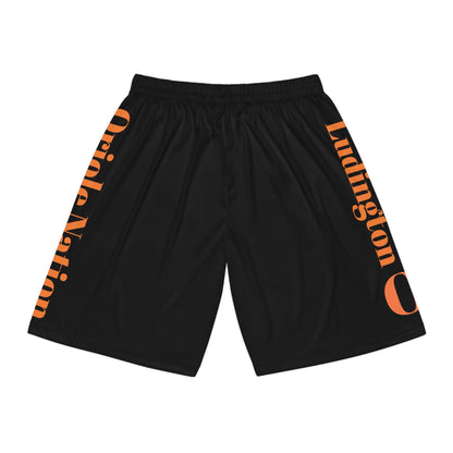 Orioles Fan Geo Print Stripe Basketball Shorts (AOP)