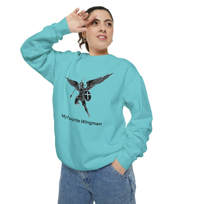 Archangel Saint Michael Unisex Garment-Dyed Sweatshirt