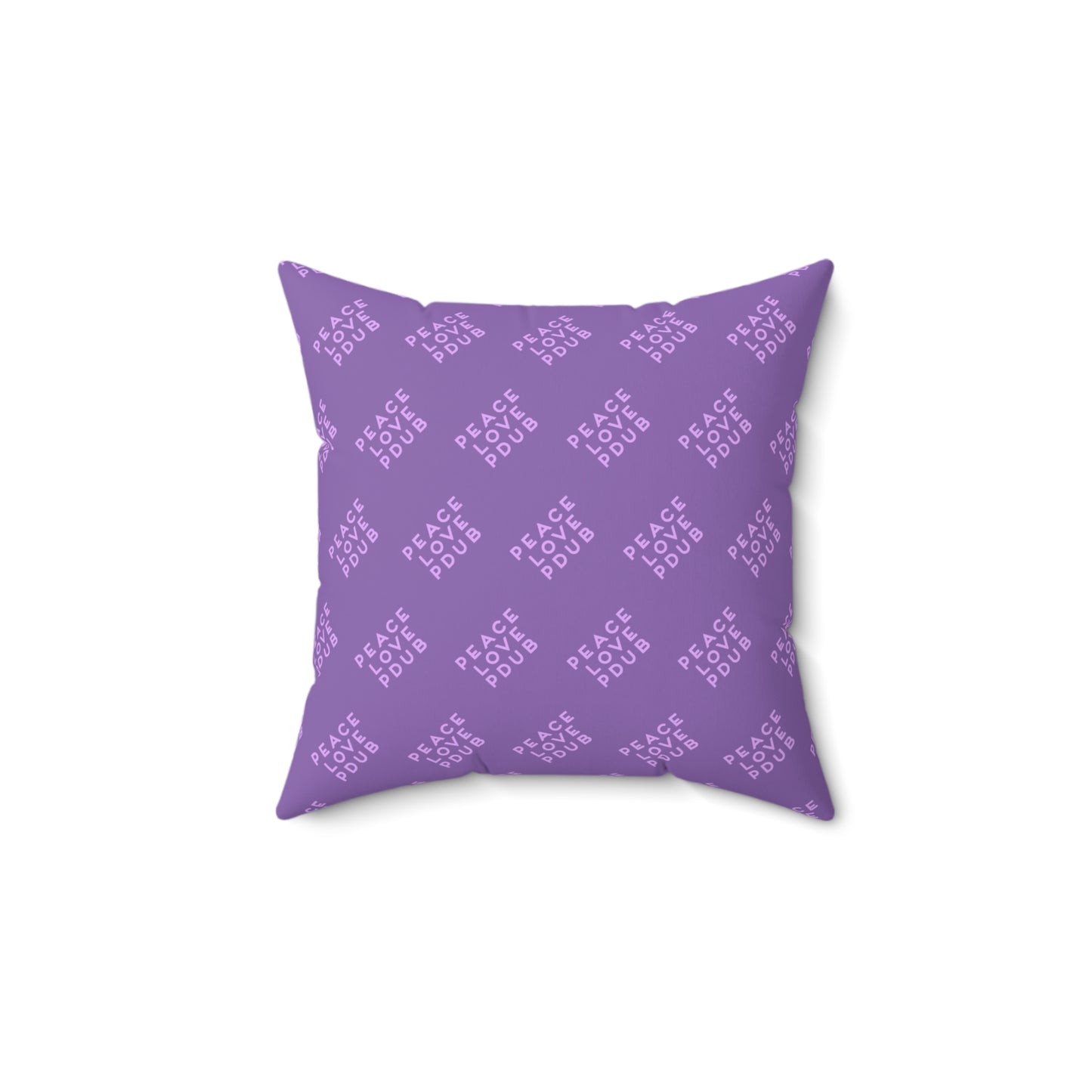 Peace, Love, PDub Purple Spun Polyester Square Pillow