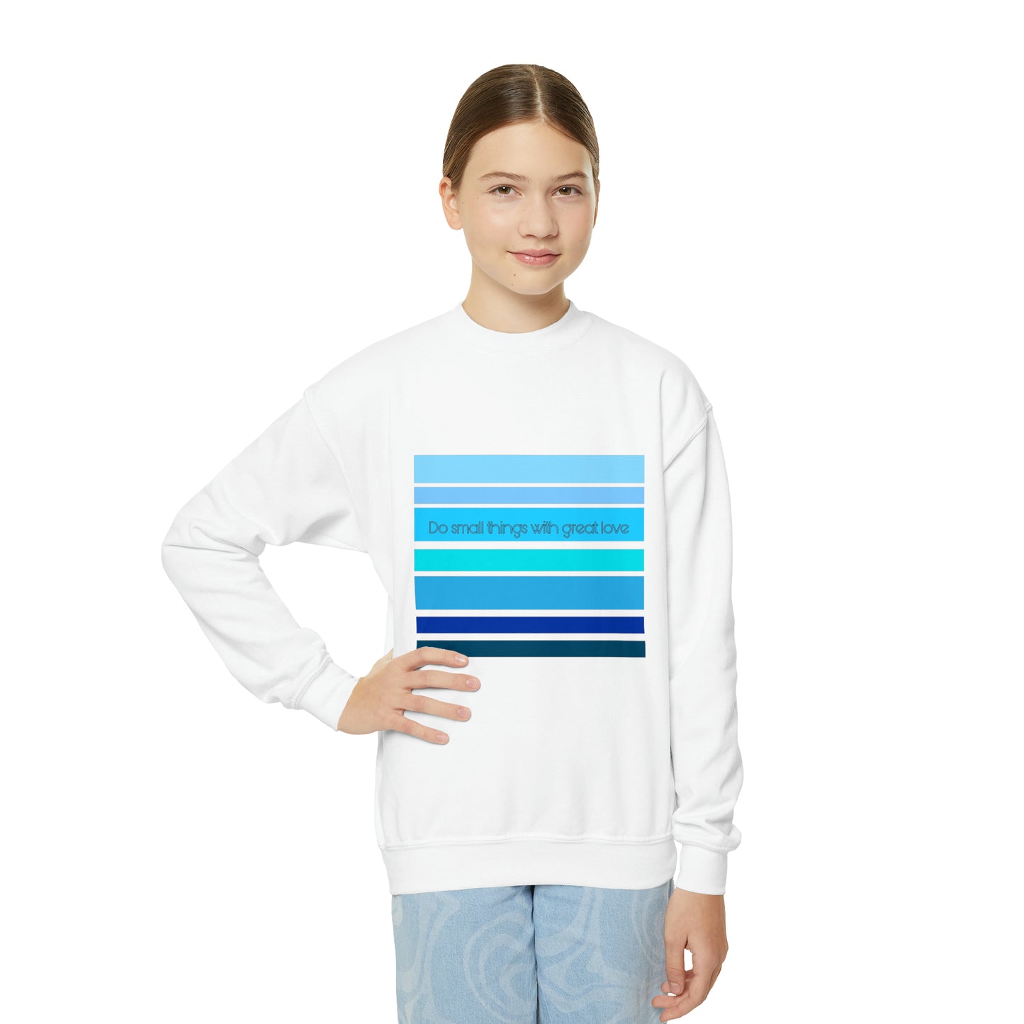 HLC Blue Stripes Youth Crewneck Sweatshirt