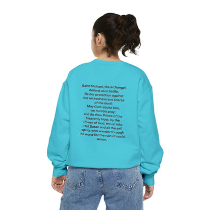 Archangel Saint Michael Unisex Garment-Dyed Sweatshirt