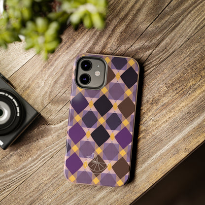 Purple Geo Plaid Tough Phone Cases