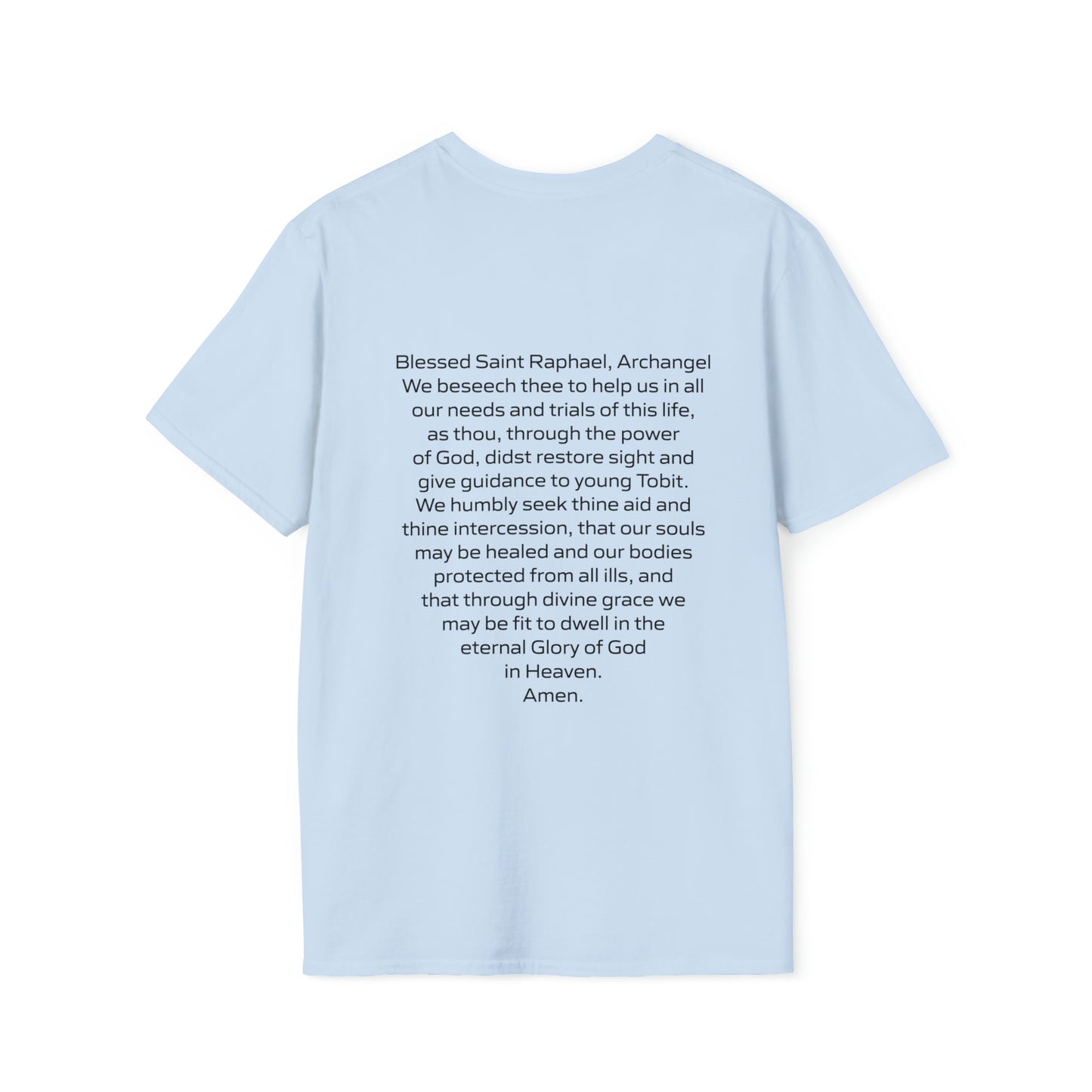 Archangel Saint Raphael  w/ prayer Unisex Softstyle T-Shirt