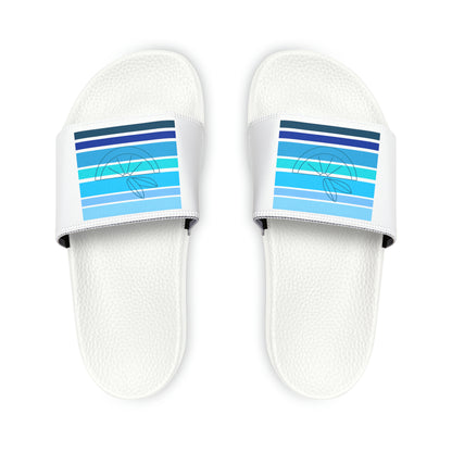 HLC Blue Stripes Youth PU Slide Sandals