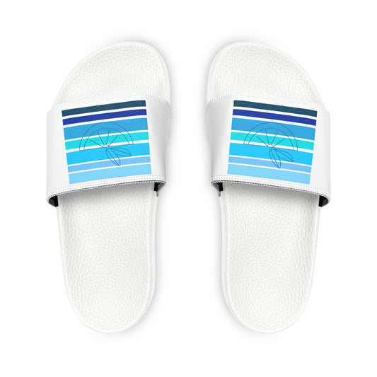 HLC Blue Stripes Youth PU Slide Sandals