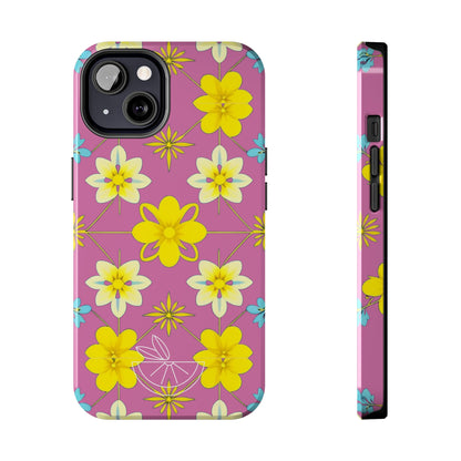 Vintage Yellow Flowers Tough Phone Cases