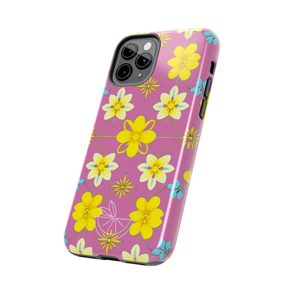 Vintage Yellow Flowers Tough Phone Cases