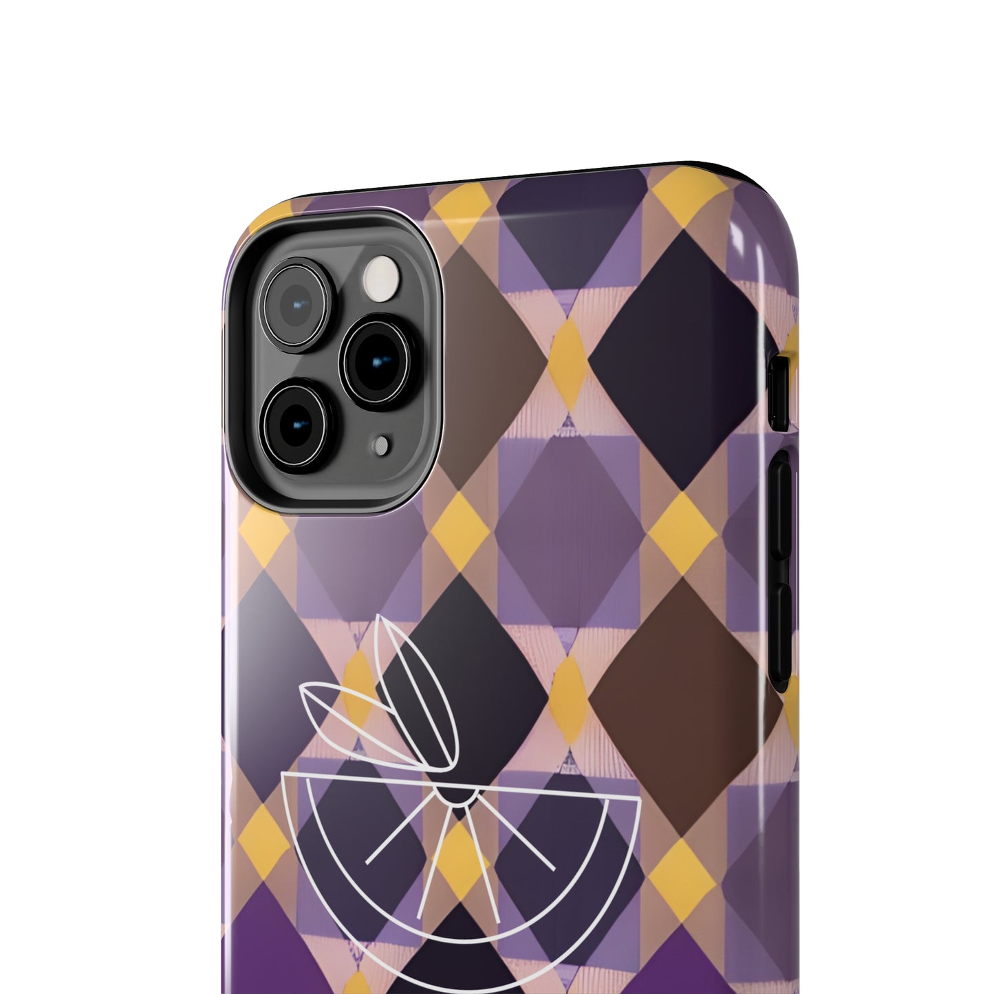 Purple Geo Plaid Tough Phone Cases