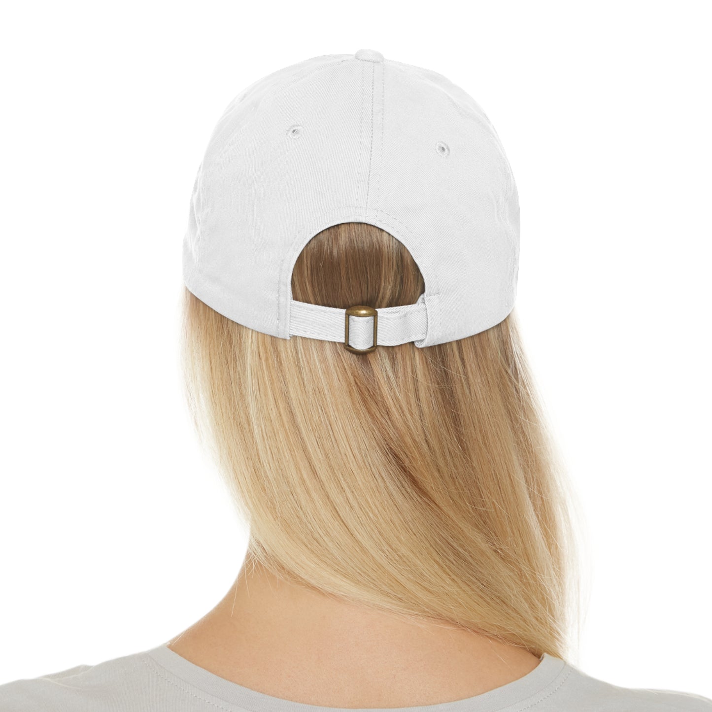 HLC Blue Stripes Dad Hat with Leather Patch (Rectangle)