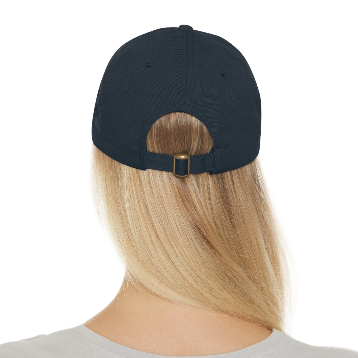 HLC Blue Stripes Dad Hat with Leather Patch (Rectangle)