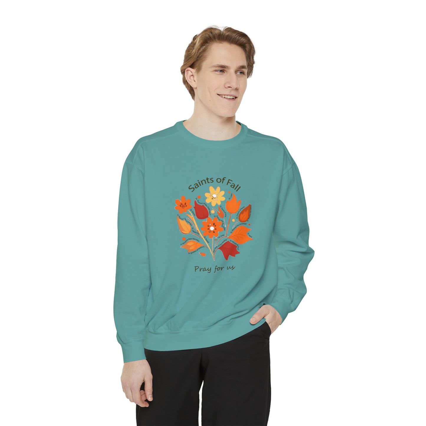 Saints of Fall Unisex Garment-Dyed Sweatshirt