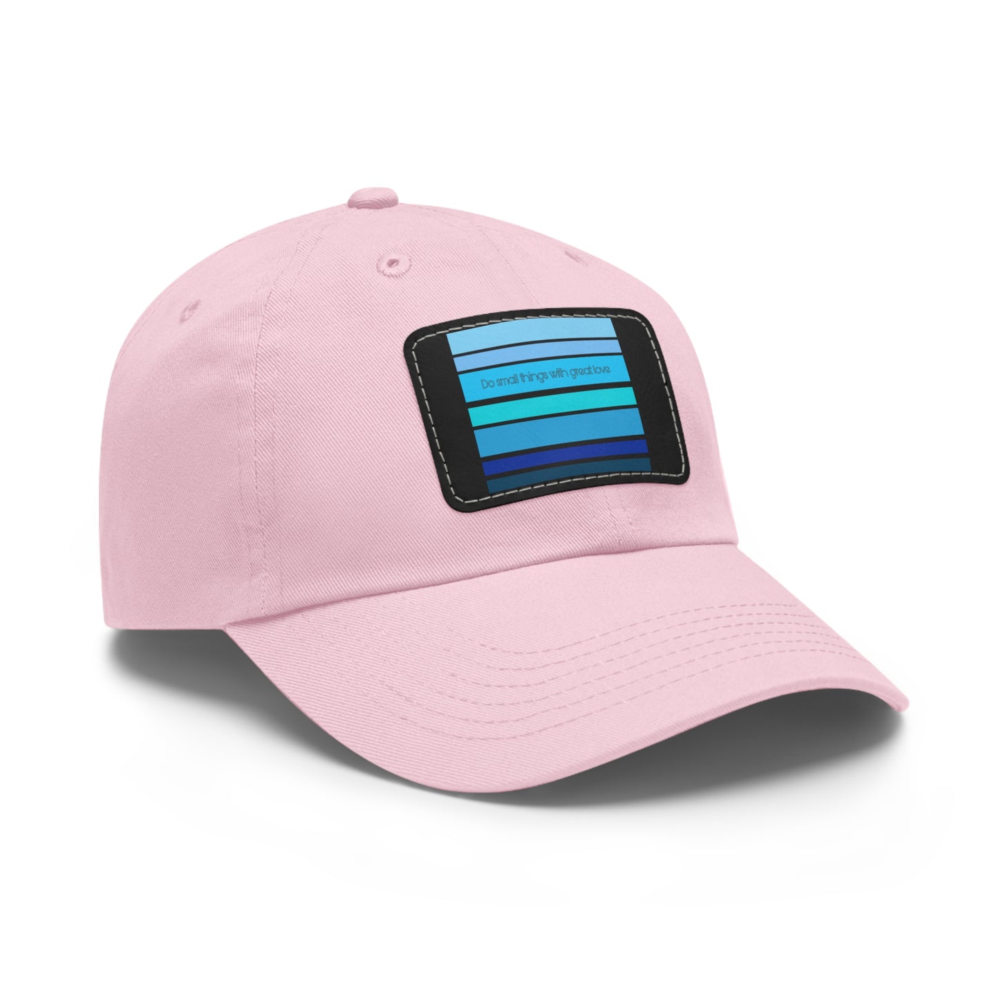 HLC Blue Stripes Dad Hat with Leather Patch (Rectangle)