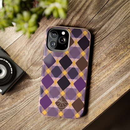 Purple Geo Plaid Tough Phone Cases