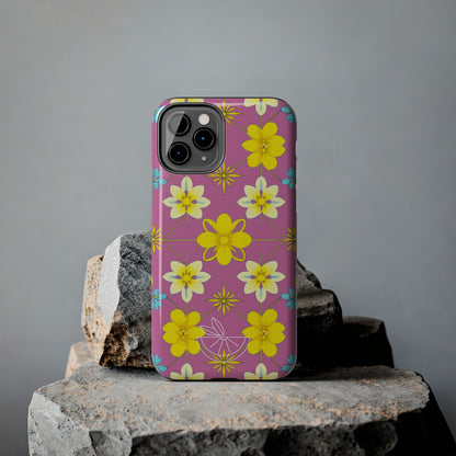 Vintage Yellow Flowers Tough Phone Cases