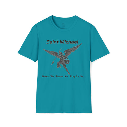 Archangel Saint Michael Art Design w/ prayer Unisex Softstyle T-Shirt