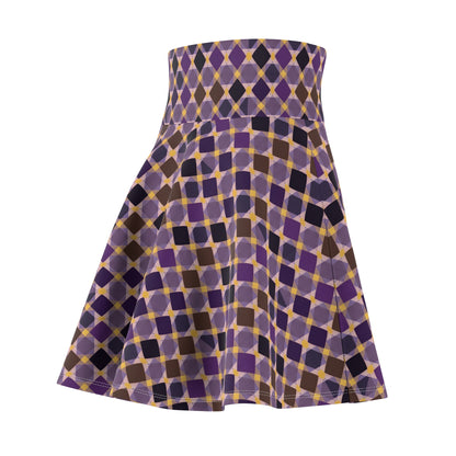 Retro Purple Plaid Women's Skater Skirt (AOP)