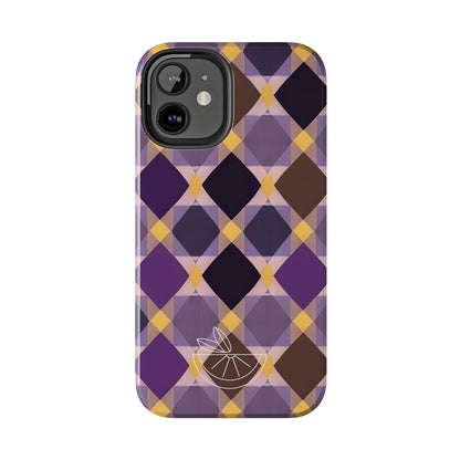 Purple Geo Plaid Tough Phone Cases