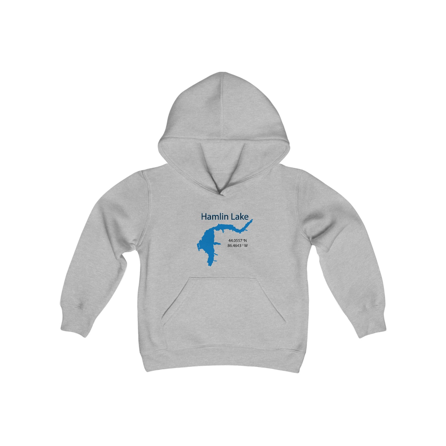 FCF Co. Hamlin Lake Map Youth Heavy Blend Hooded Sweatshirt