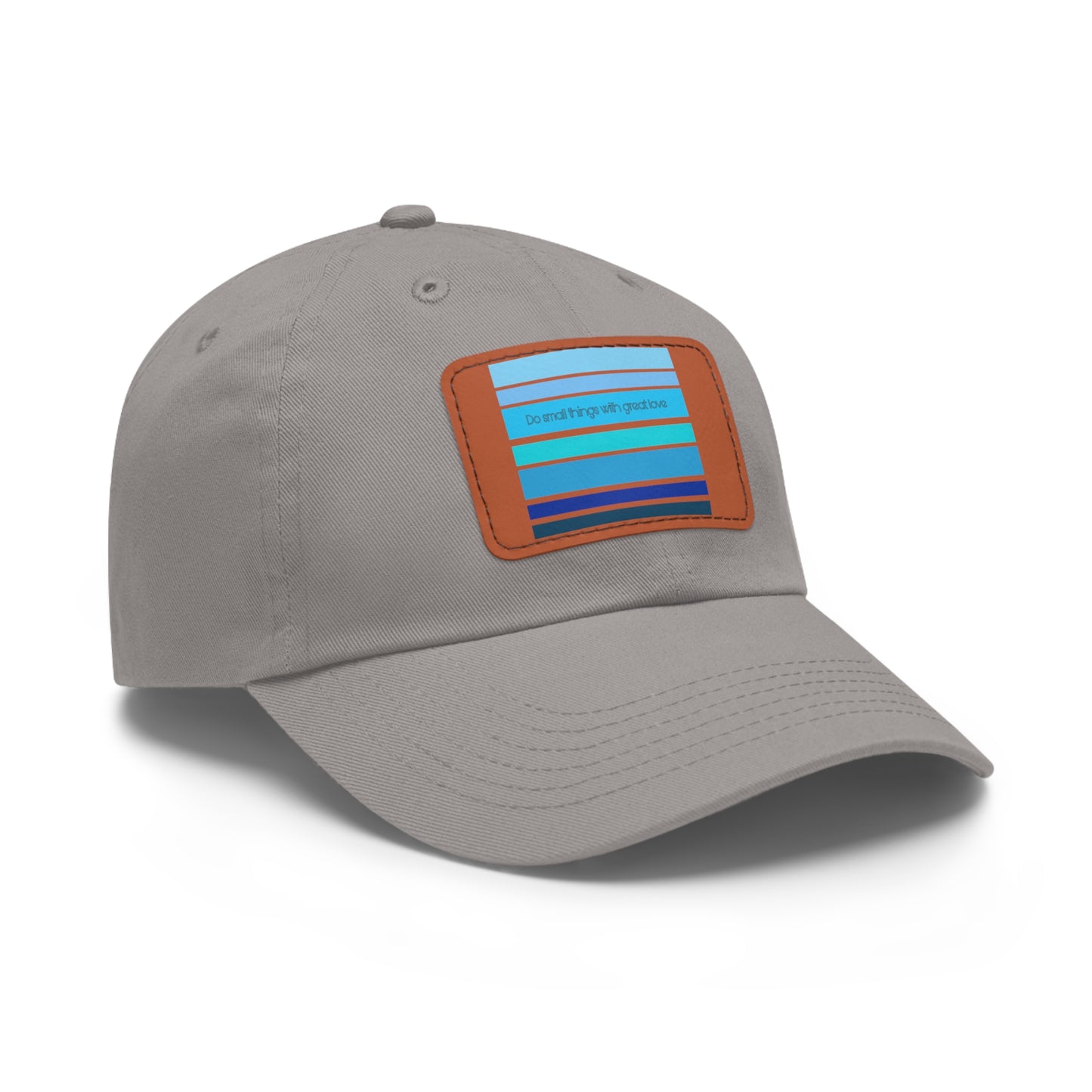 HLC Blue Stripes Dad Hat with Leather Patch (Rectangle)