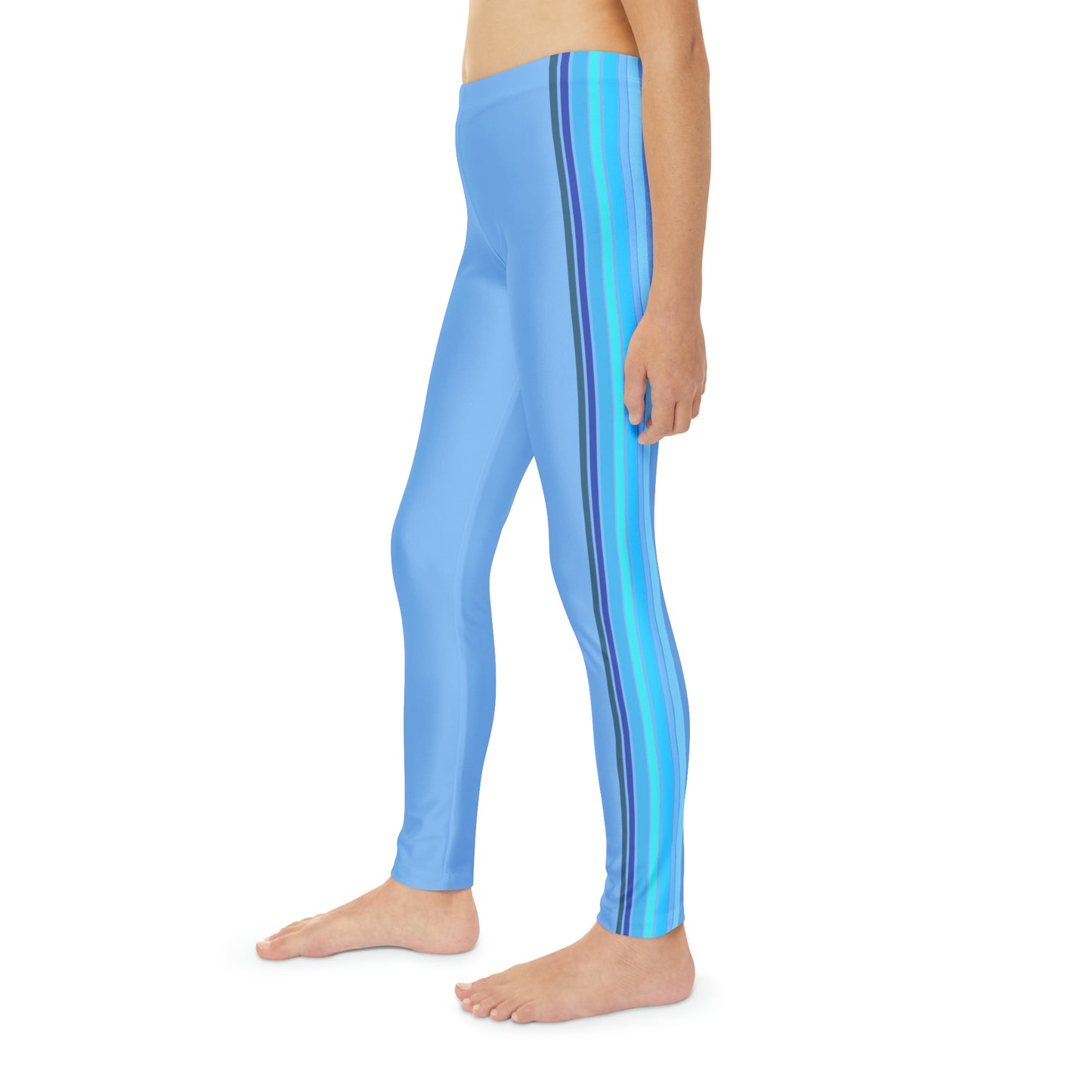 HLC Blue Stripes Youth Full-Length Leggings (AOP)