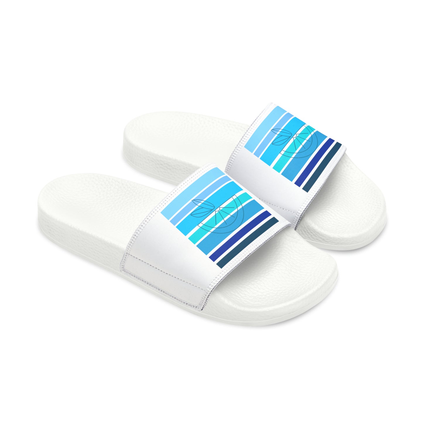 HLC Blue Stripes Youth PU Slide Sandals