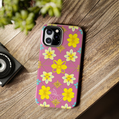 Vintage Yellow Flowers Tough Phone Cases