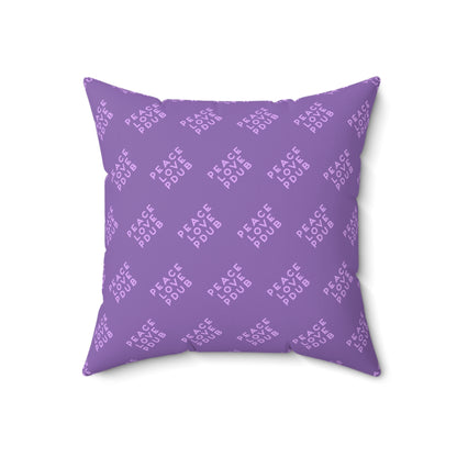 Peace, Love, PDub Purple Spun Polyester Square Pillow