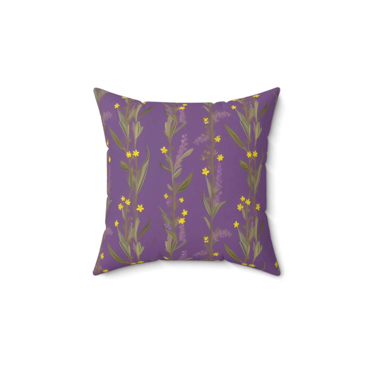 Peace, Love, PDub Purple Flowers Spun Polyester Square Pillow