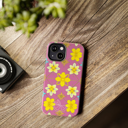 Vintage Yellow Flowers Tough Phone Cases